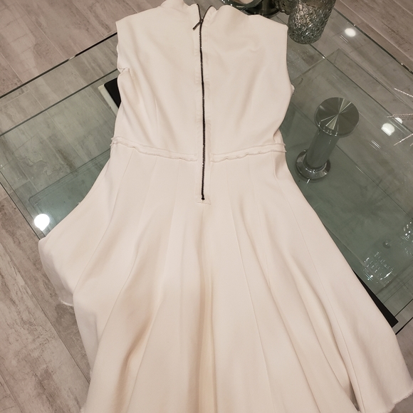 FLASH SALE NWOT - Zara asymmetric neck A-line skater dress in off white. - Picture 9 of 11